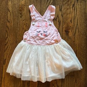 Girls OshKosh bunny tutu overalls dress